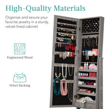 Full Length Freestanding Jewelry Mirror Armoire w/ Velvet Interior - product view 5