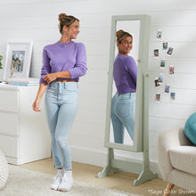 Full Length Freestanding Jewelry Mirror Armoire w/ Velvet Interior - product view 6