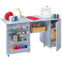 Large Portable Folding Sewing Table Multipurpose Craft Station w/ Wheels - product view 1