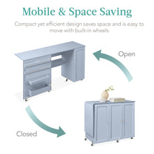 Large Portable Folding Sewing Table Multipurpose Craft Station w/ Wheels - product view 5