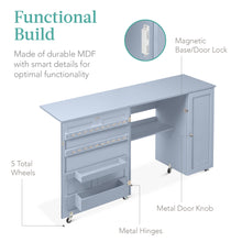 Large Portable Folding Sewing Table Multipurpose Craft Station w/ Wheels - product view 7