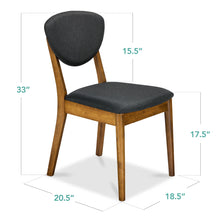 2-Piece Mid-Century Modern Wood &Upholstered Dining Chair Set - product view 7