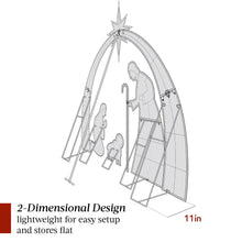 Lighted 2D Christmas Nativity Scene Outdoor Decor w/ Twinkling LED Lights - product view 3