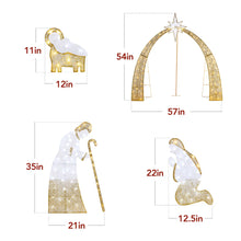 Lighted 2D Christmas Nativity Scene Outdoor Decor w/ Twinkling LED Lights - product view 8