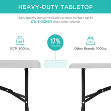Portable Folding Plastic Dining Table w/ Handle, Lock - 8ft - product view 2