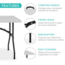 Portable Folding Plastic Dining Table w/ Handle, Lock - 8ft - product view 4