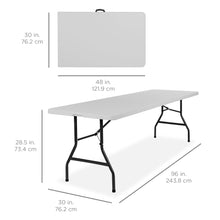 Portable Folding Plastic Dining Table w/ Handle, Lock - 8ft - product view 7