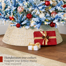 Pre-Lit Blue Flocked Artificial Pine Christmas Tree w/ White Lights - product view 8