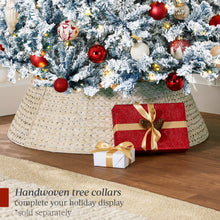 Pre-Lit Ice Blue Flocked Artificial Pine Christmas Tree w/ White Lights - product view 8