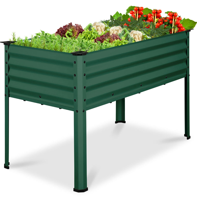 Elevated Galvanized Metal Garden Bed w/ Corner Protectors - 48x24x30in - product view 1