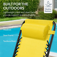 Folding Outdoor Zero Gravity Rocking Lounge Chair w/ Headrest Pillow - product view 6