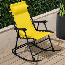Folding Outdoor Zero Gravity Rocking Lounge Chair w/ Headrest Pillow - product view 7
