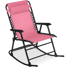 Folding Outdoor Zero Gravity Rocking Lounge Chair w/ Headrest Pillow - product view 8
