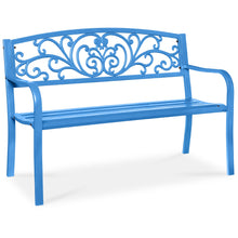 Steel Bench for Outdoor, Patio, Garden w/ Floral Design - 50in - product view 1