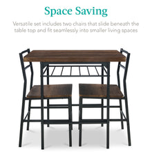3-Piece Modern Square Dining Set w/ Storage Rack - product view 3