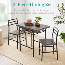 3-Piece Modern Square Dining Set w/ Storage Rack - product view 5