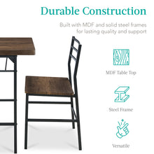 3-Piece Modern Square Dining Set w/ Storage Rack - product view 6