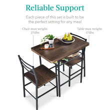 3-Piece Modern Square Dining Set w/ Storage Rack - product view 7
