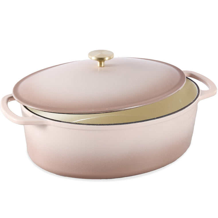 Oval Cast-Iron Dutch Oven Kitchen Cookware w/ Enamel - 7.5qt - product view 1