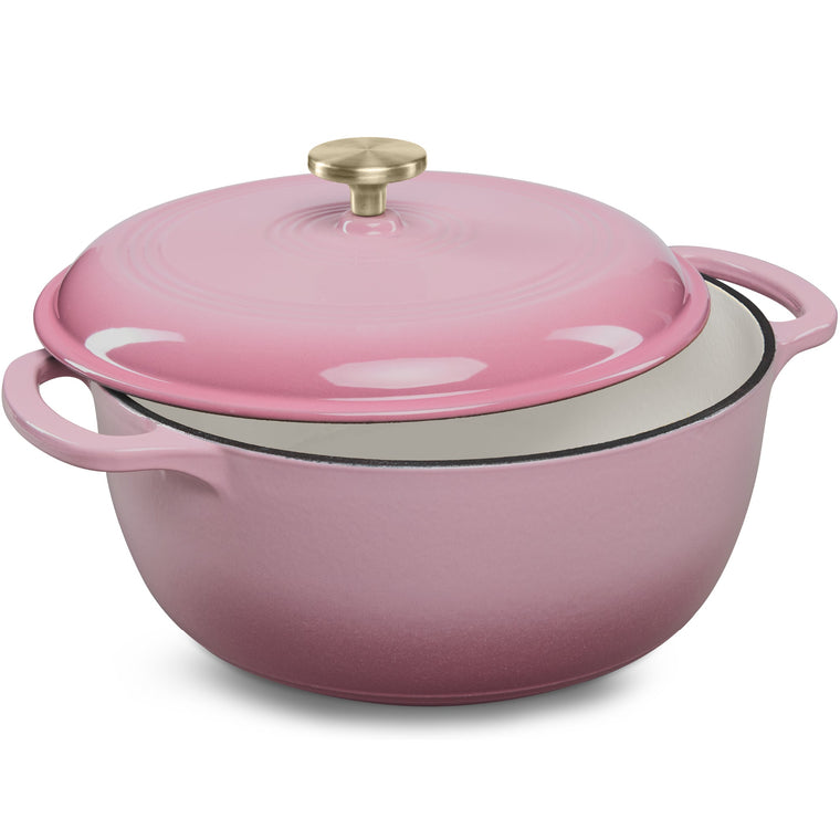 Cast-Iron Dutch Oven Kitchen Cookware w/ Enamel, Handles - 6qt - product view 1