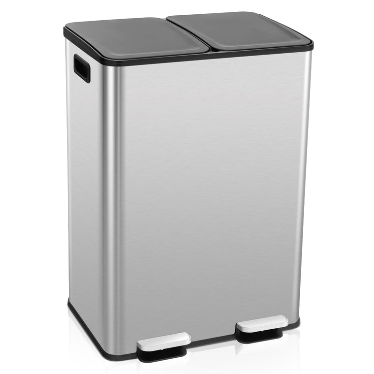 16 Gallon/ (2x30L) Stainless Steel Trash Can, Kitchen Trash Bin - product view 1