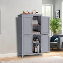 Helan Collection - Freestanding storage cabinet with adjustable shelves for bathroom - product view 2