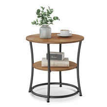 Round End Table with 2 Shelves - product view 3