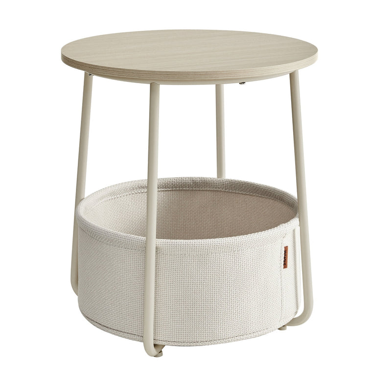 Lilea Collection - Modern Nightstand with Fabric Basket - product view 1