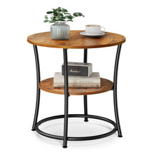 Round End Table with 2 Shelves - product view 2
