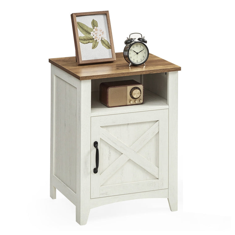 Liry Collection - Farmhouse Nightstand with Barn Door - product view 1