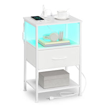 Smart bedside table with charging station and app controlled led lights - product view 1