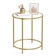 Baris Collection - Glass End Table with Metal Frame - product view 1