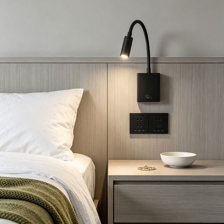 Bedside Reading Wall Lights Creative Black Metal Lamp - product view 1