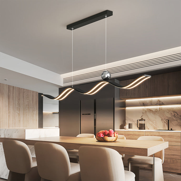 Linear LED Pendant Light Contemporary Wave Shaped Ceiling Light - product view 1
