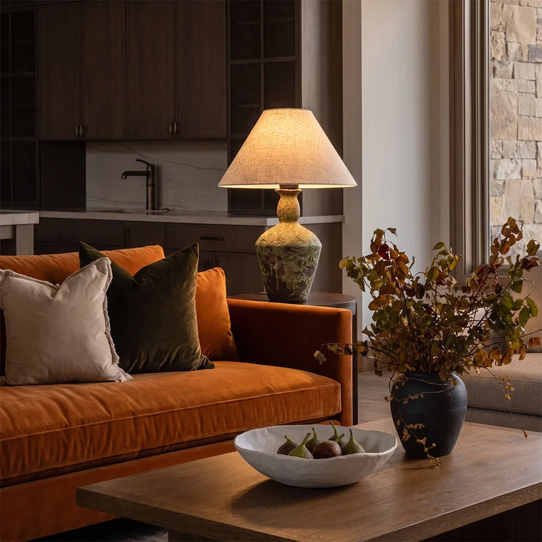 Ceramic Bedside Table Lamps Wabi-Sabi Style Moss Lamps - product view 1