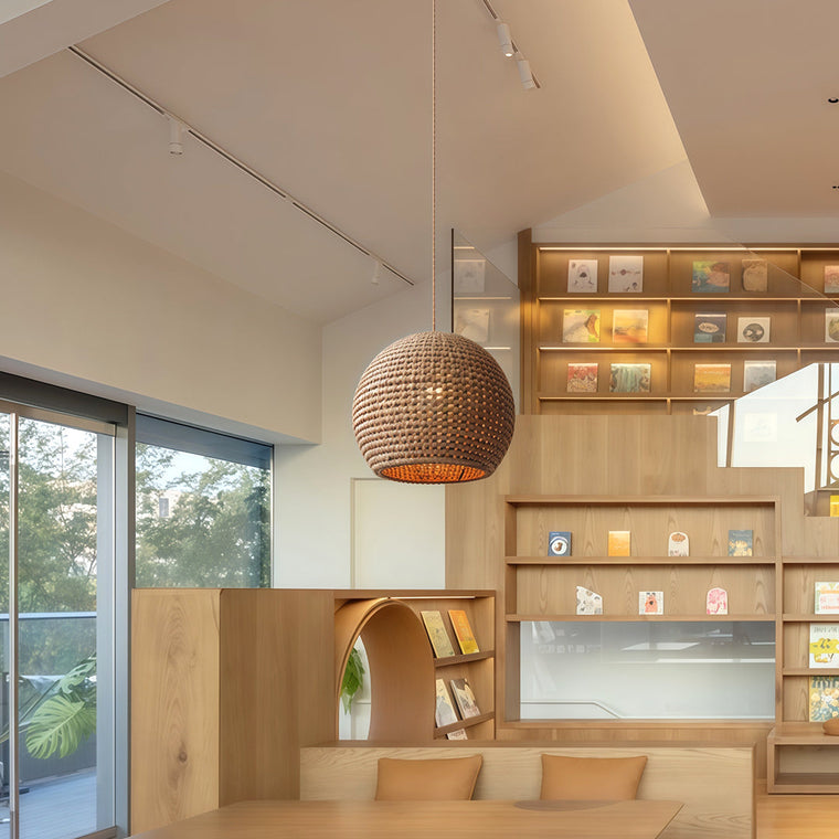 Japanese Paper Pendant Lights Raffia Zen Ceiling Light - product view 1