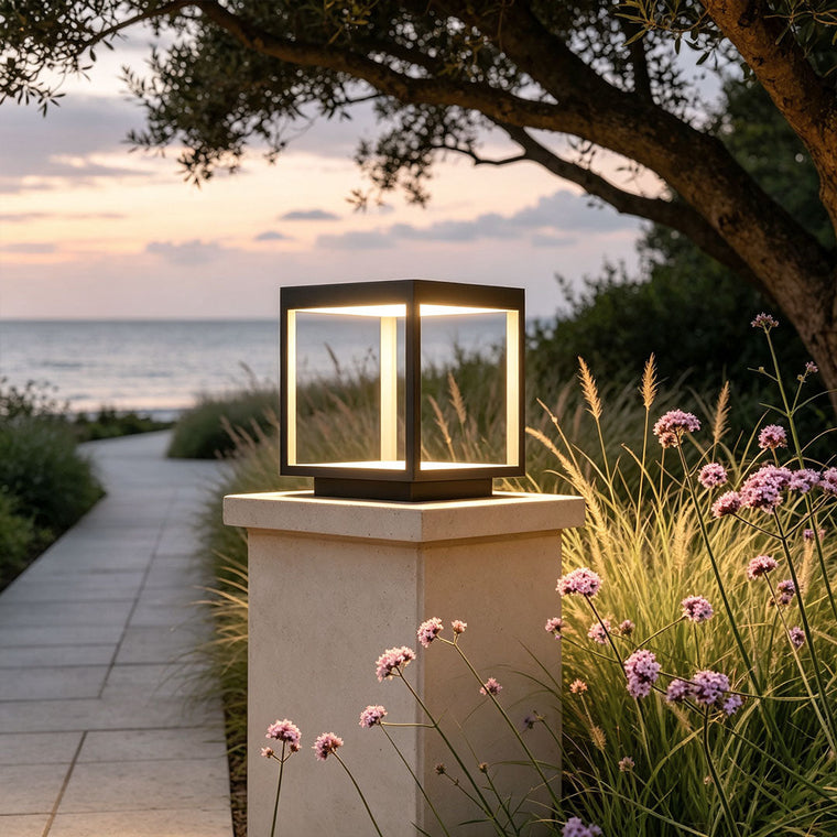 [Open-Box]Concrete Pillar Lights Modern Open-Frame Square LED Light - product view 1