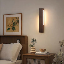 Japanese Wall Light for Bedside Aluminum Wood LED Lamp - product view 1