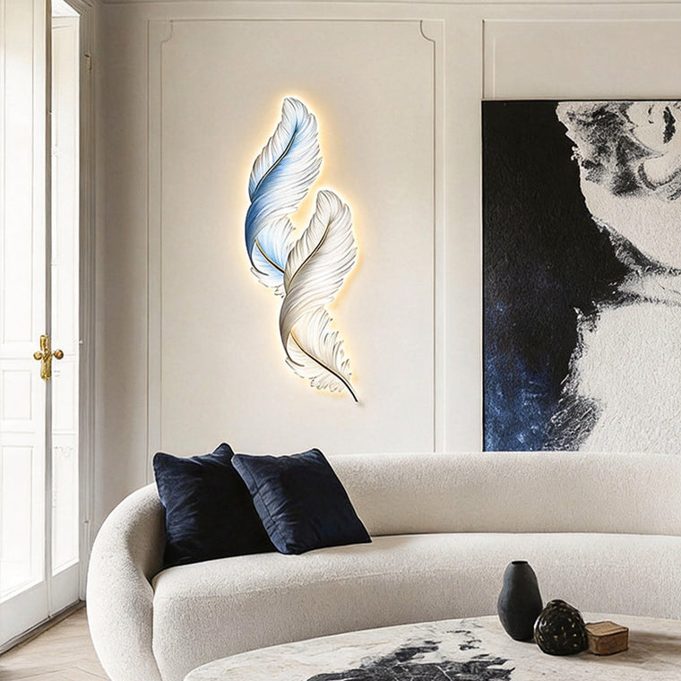 Feather Wall Decor Light Backlit Feather Art Wall Lamp With Remote - product view 1