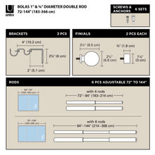 Bolas Double Curtain Rod - product view 1