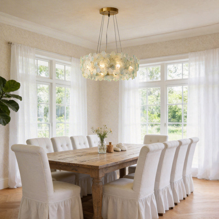 Glass Flower Chandelier French Glass Round Ceiling Light - product view 1