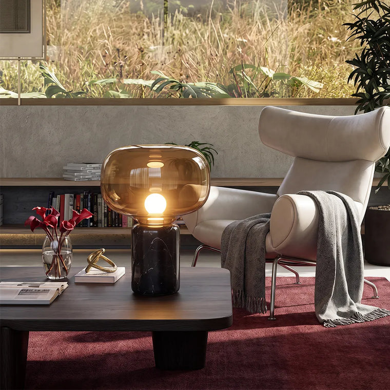 Glass Modern Table Lamps Marble Mushroom Bedside Lamp - product view 1