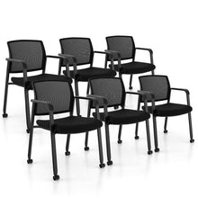 Waiting Room Chair Set, Rolling Office Desk Chairs with PU Wheels (2 / 4 / 6 / 8 / 10 / 12 Pack Options)