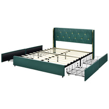 Queen/Full Size Upholstered Bed Frame with 4 Drawers