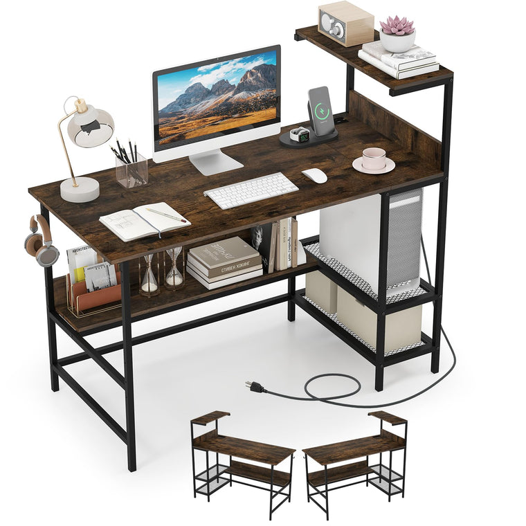 48" Computer Desk with Charging Station - product view 1
