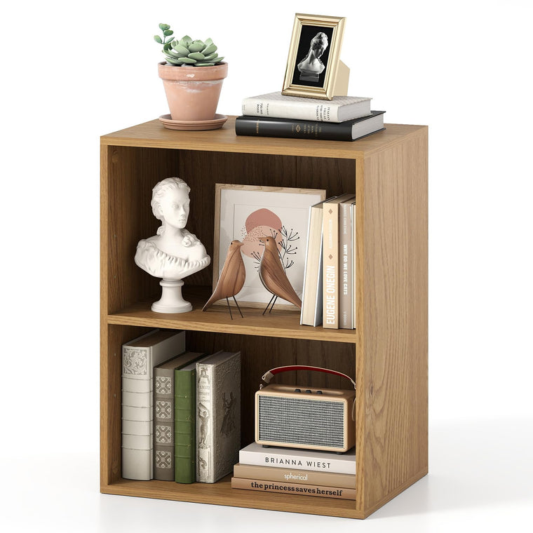 2-Cube Bookshelf | 2-Layer Storage Shelf Bookcase w/Large-Capacity Open Storage Space - product view 1