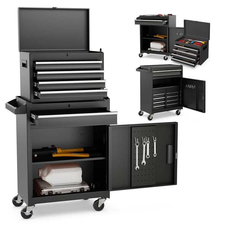 Tool Chest, 5-Drawer Rolling Tool Storage Cabinet with Detachable Top Tool Box - product view 1