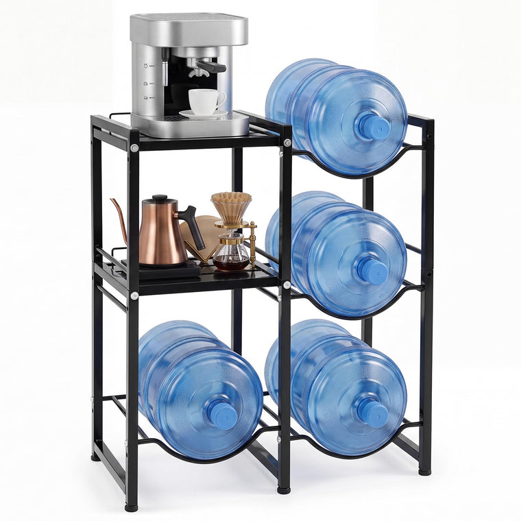 3-Tier 5 Gallon Water Jug Holder with Shelves (Small Top Sheld) - product view 1