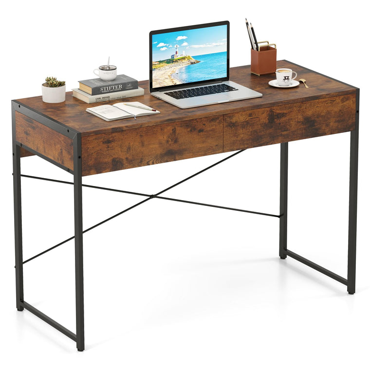 Computer Desk with 2 Drawers for Small Spaces - product view 1
