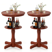 2 Tier Tall Round Dining Table with Pedestal Base